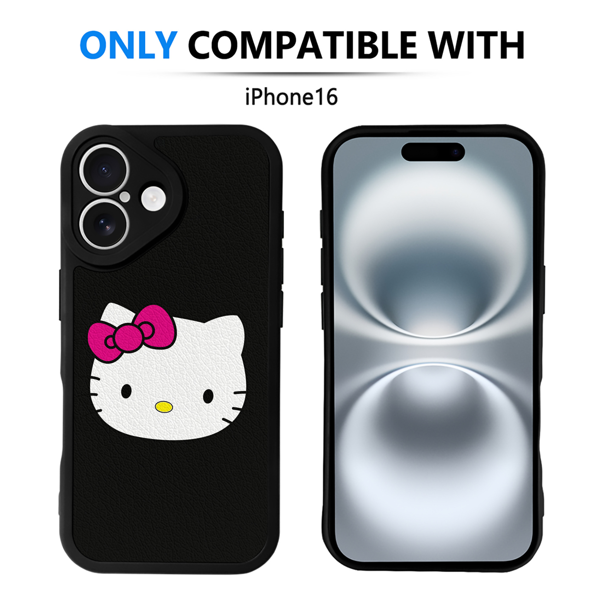 （画像用） Hello Kitty ハローキティ 【iPhone 16シリーズ対応】シリコンスマホケース（レザー調） 材質：シリコン
